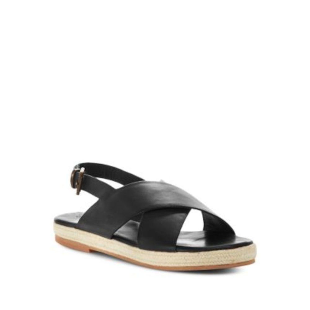 NWT ST. AGNI Womens Black Cross Strap Slingback Basque Platform Shoes, Size 38